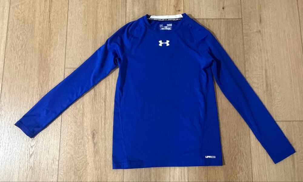 Under Armour Boys Large YLG Blue HeatGear Long Sleeve Shirt